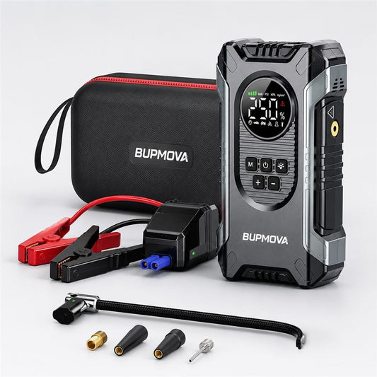 VoltGuard 2-in-1 jump starter and tire inflator with full accessory kit